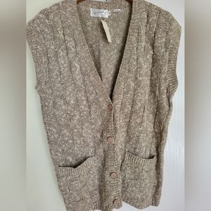NWT R G Arnold Knitted Sleeveless Cardigan Sz M
